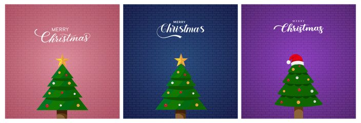  Set Christmas Poster. Merry Christmas Card