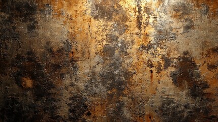 Earthy-toned, corroded metal surface featuring extensive rust and burn marks, evoking a sense of ruggedness and industrial decay, adding texture and depth.