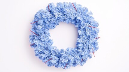 Decorative blue wreath crafting event home diy project inspiration indoor creative seasonal decor ideas