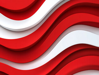 Curve wave shape pattern on red white color tone illustration wallpaper background