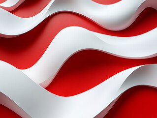 Curve wave shape pattern on red white color tone illustration wallpaper background