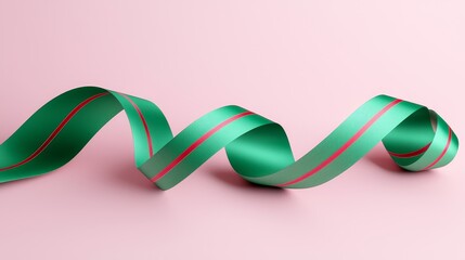 Fototapeta premium Creative ribbon decoration for holiday crafts indoor studio product photography minimalist setting vibrant colors and textures