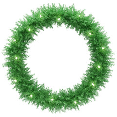 christmas wreath isolated on white 3D render