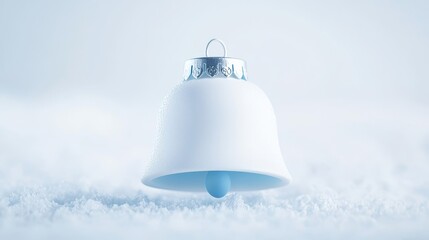 Winter wonderland bell outdoor snowy landscape decorative object tranquil environment close-up view seasonal concept
