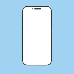 Realistic smart mobile mockup with blank white display on white background