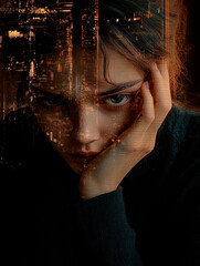 Portrait of person who feeling depress