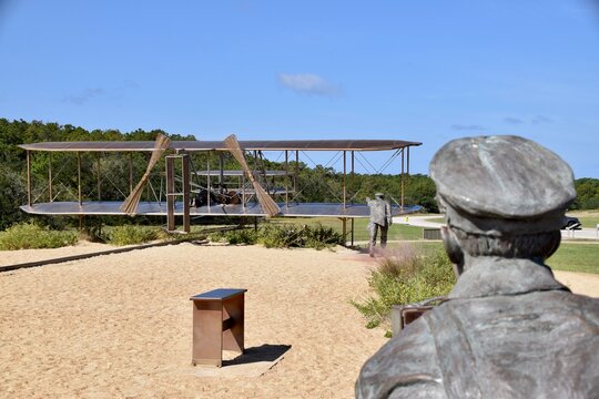 December 17, 1903 Sculpture of The Wright Brothers First Flight. Kill Devil Hills, NC 27948, USA. October 1, 2019. 