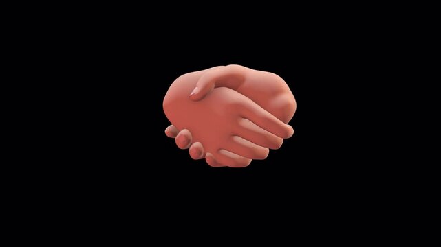 3d handshake on alpha channel background.
