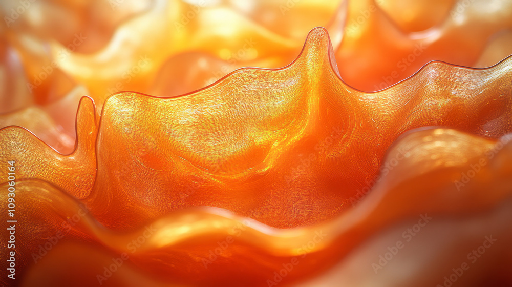 Poster a clustered composition of overlapping orange glass petals, forming a cohesive and striking abstract