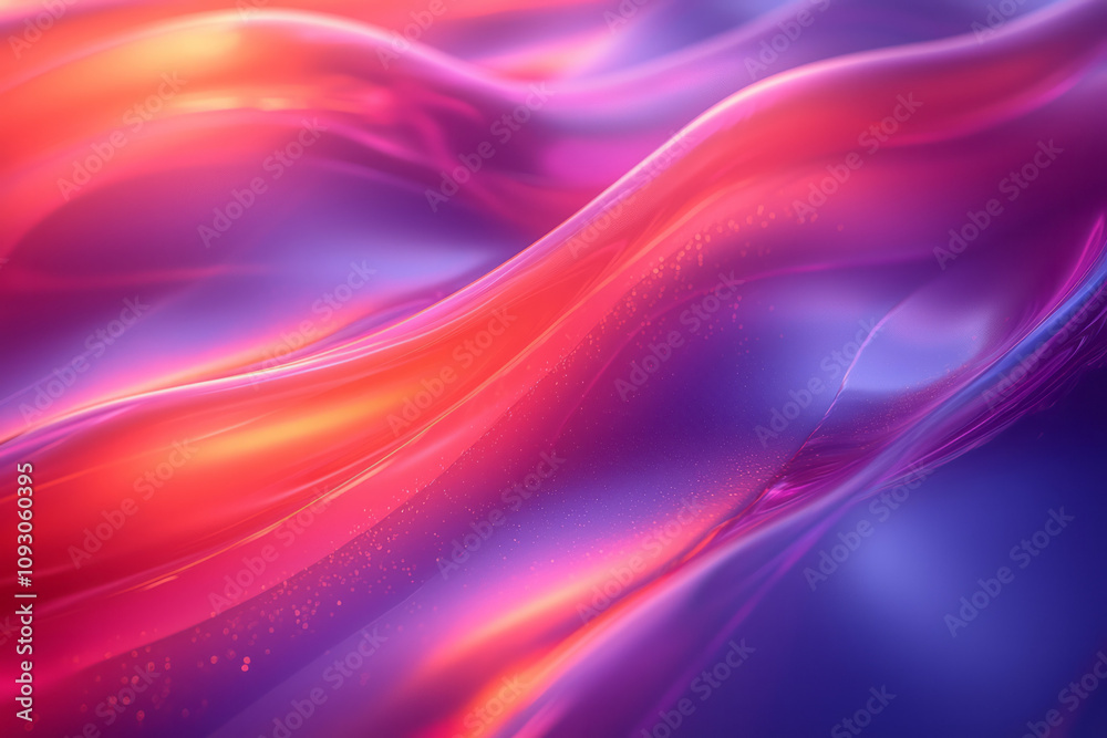 Poster A mesmerizing abstract composition of gradient glass curves, glowing softly with blurred edges and vibrant transitions,