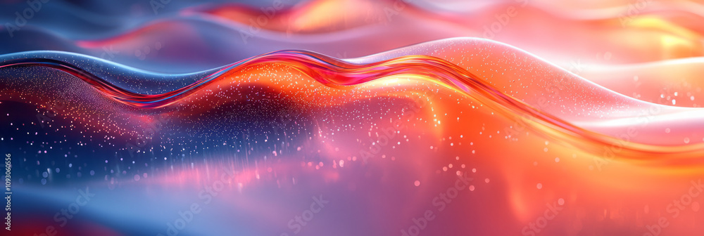 Poster a dynamic arrangement of fluid glass curves with gradient colors, softly blurred for a surreal effec