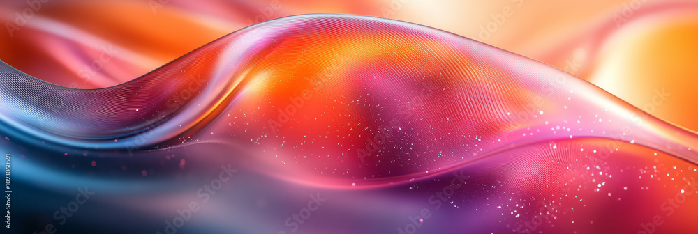 Aufkleber A dynamic arrangement of fluid glass curves with gradient colors, softly blurred for a surreal effect,