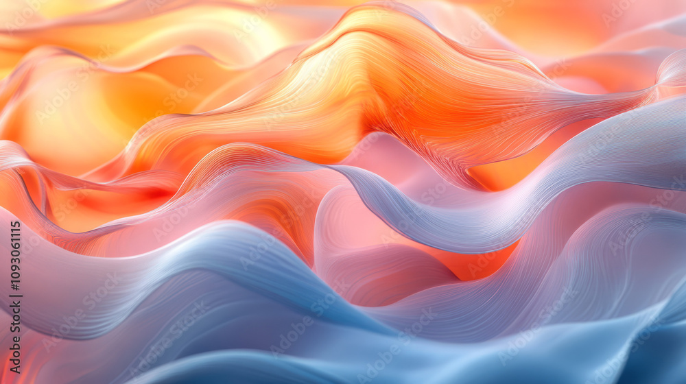 Poster An abstract arrangement of gradient glass arcs, softly glowing and blending seamlessly into one another,