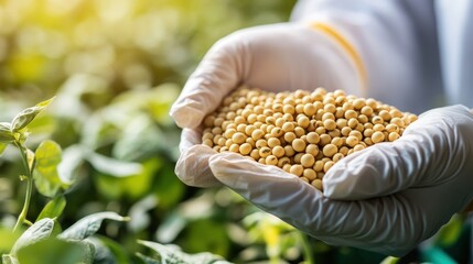 Soybean Cultivation: Hands Holding a Bounty of Soybeans