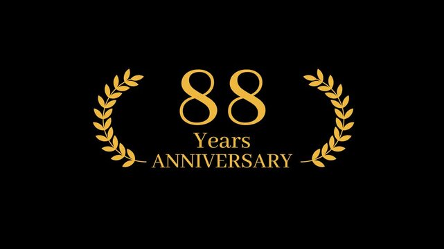 88 Years Anniversary Laurel wreath Animation