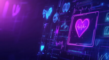 Digital Heartbeat Monitoring System Interface Display