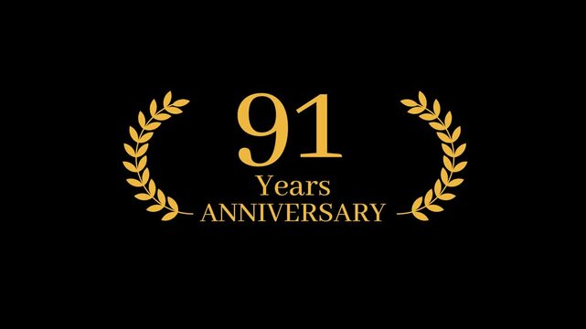 91 Years Anniversary Laurel wreath Animation