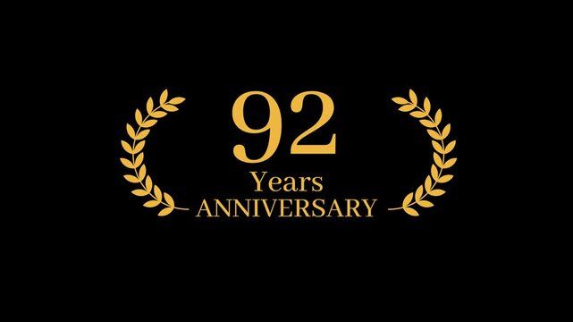 92 Years Anniversary Laurel wreath Animation
