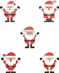 santa claus cartoon character set