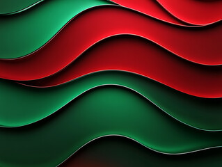 Curve wave shape pattern on red green color tone illustration wallpaper background