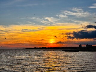 Obraz premium sunset over the sea in the old Nesebar