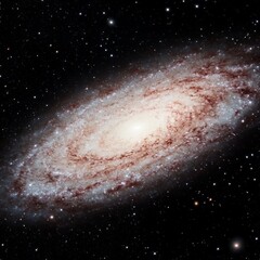 Naklejka premium Spiral galaxy in deep space, stars, cosmic dust, celestial body.