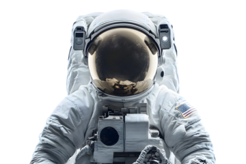 Astronaut in space suit isolated on transparent background