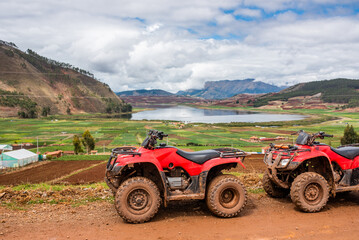 quad bike in Huaypo Lagoon in Cusco, Peru © JuanLuis