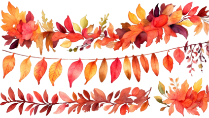 Autumn Garlands Watercolor Set