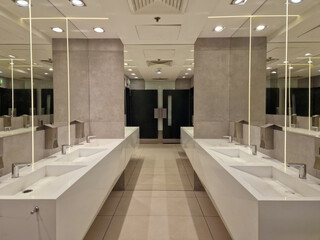 modern interior of a public restroom
