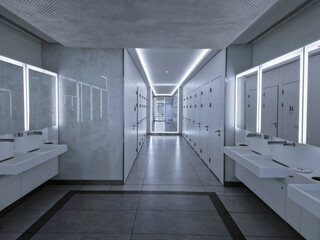 Commercial bathroom interior