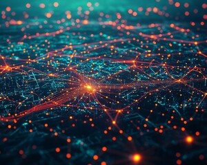 Glowing Renewable Energy Network Connecting Cities With Data Flows