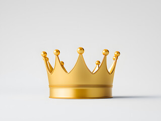 Golden crown 3d illustration isolated on white background