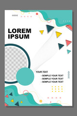 Annual report or business flyer template design Creative geometric shapes annual report template