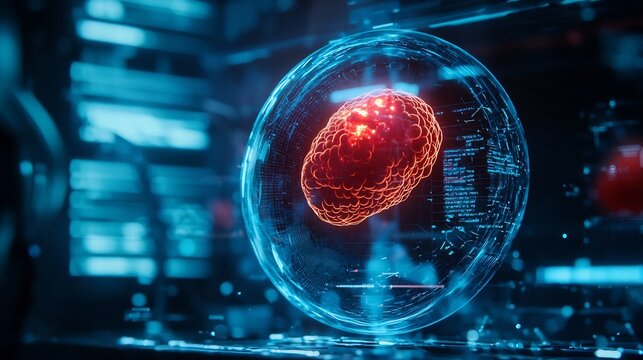Glowing Genetic Embryo in Advanced Biotech Laboratory Showcasing AI Driven Genetic Engineering Breakthroughs
