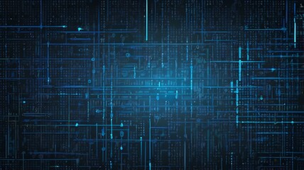 Blue Tech Finance Fintech Background Abstract Pixel Pattern. Technology Backgroud.  Science Vector...