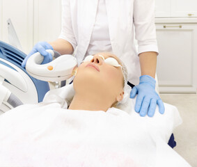 Obraz premium Photorejuvenation,Cosmetic Laser Dermatology ,dermatologist offices,laser technology 