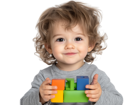 A little boy's joyful playtime, exploring imagination and fun with colorful toy