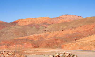 Mountainous scenery of Morocco in the southeast of the High Atlas