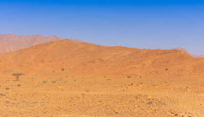 Mountainous scenery of Morocco in the center of the Anti Atlas