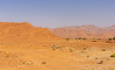 Mountainous scenery of Morocco in the center of the Anti Atlas