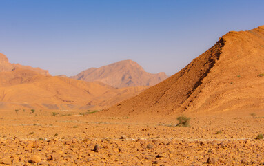 Mountainous scenery of Morocco in the center of the Anti Atlas