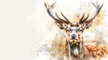 Watercolor painting of a deer