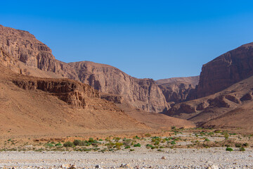 Mountainous scenery of Morocco in the center of the Anti Atlas