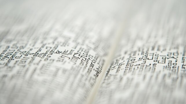 National Thesaurus Day Close-up of hebrew script on open book pages for language and culture studies