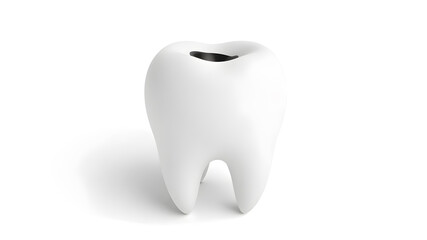 tooth with black tooth decay.3d Illustration.