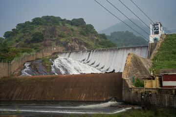 Dam in the mountains at Palani hills.