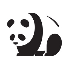Minimal Panda illustration silhouette Vector SH