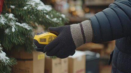 Holiday preparation measuring tools winter market diy content urban environment close-up view home improvement tips