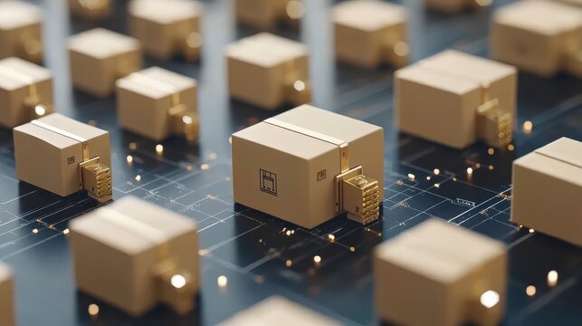 Analyzing supply chain efficiency warehouse digital models urban environment aerial view technology insights